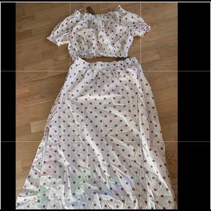 J crew pink polka dot skirt